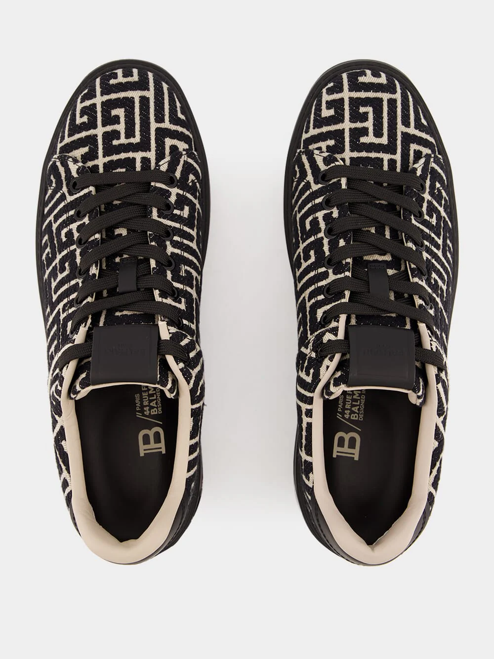 Black B-Court Jacquard Monogram Trainers - Image 5