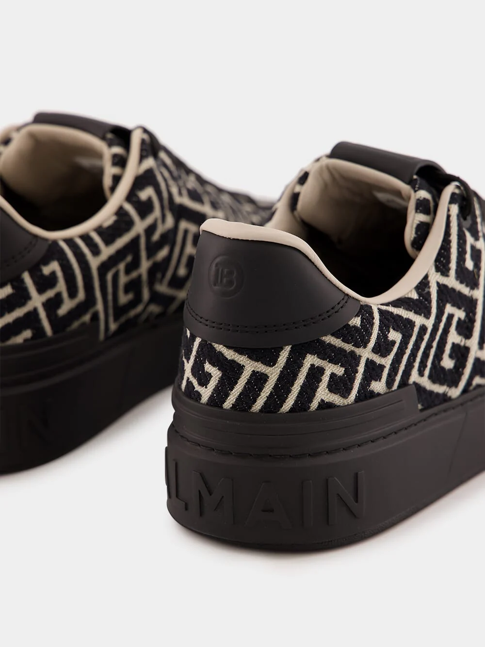 Black B-Court Jacquard Monogram Trainers - Image 7