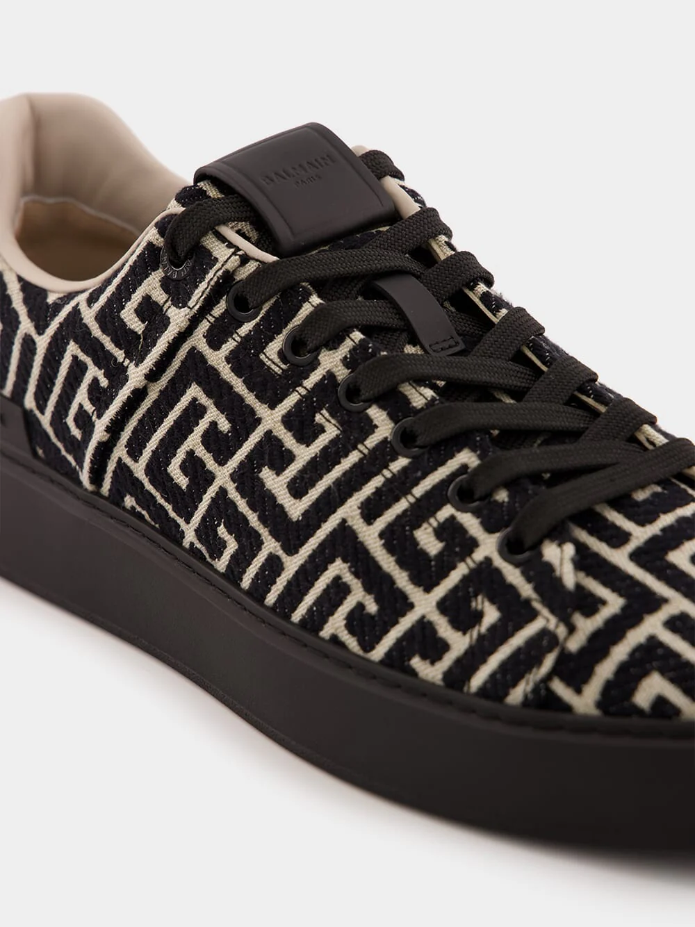 Black B-Court Jacquard Monogram Trainers - Image 8