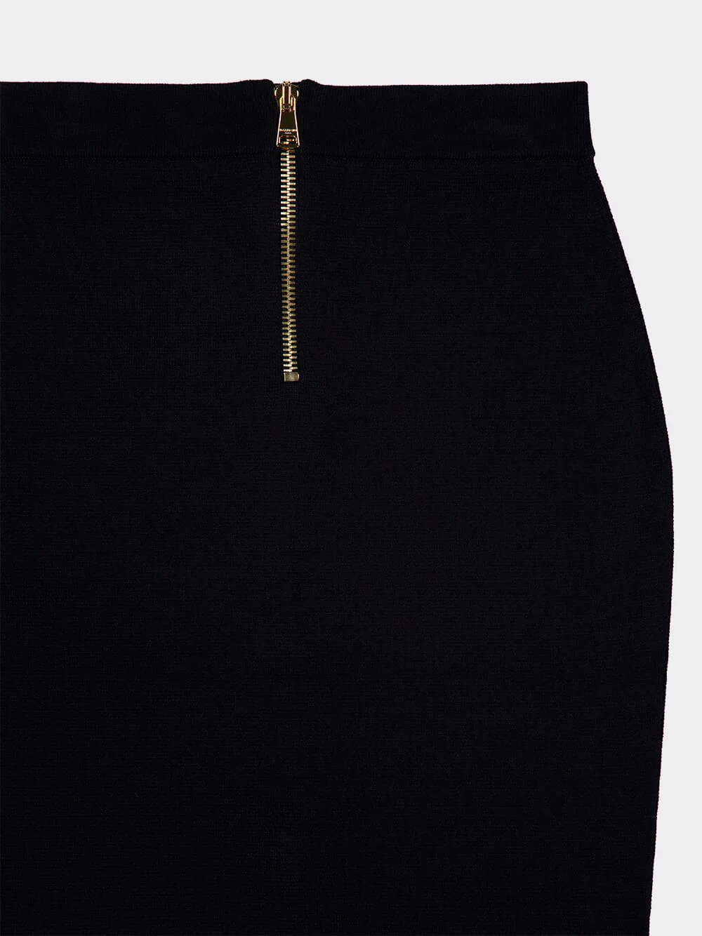 Black Compact Viscose Midi Skirt with Gold Buttons - Image 4