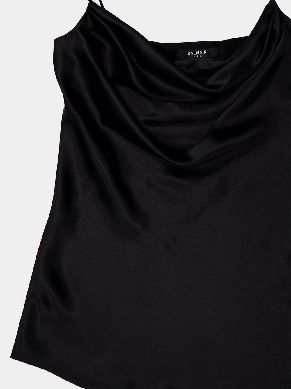 Black Draped Satin Top - Image 5