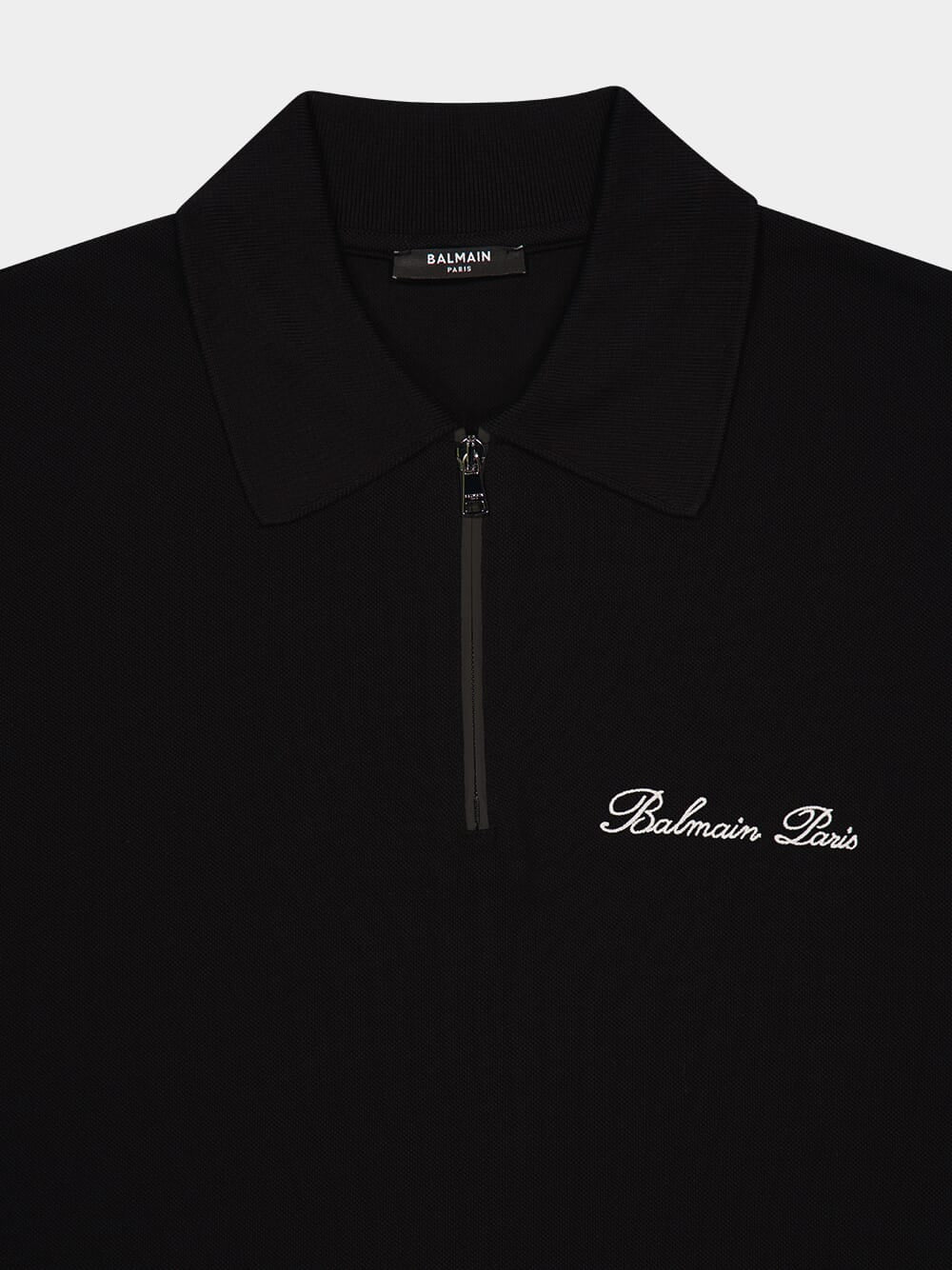 Black Embroidered Polo Shirt - Image 5