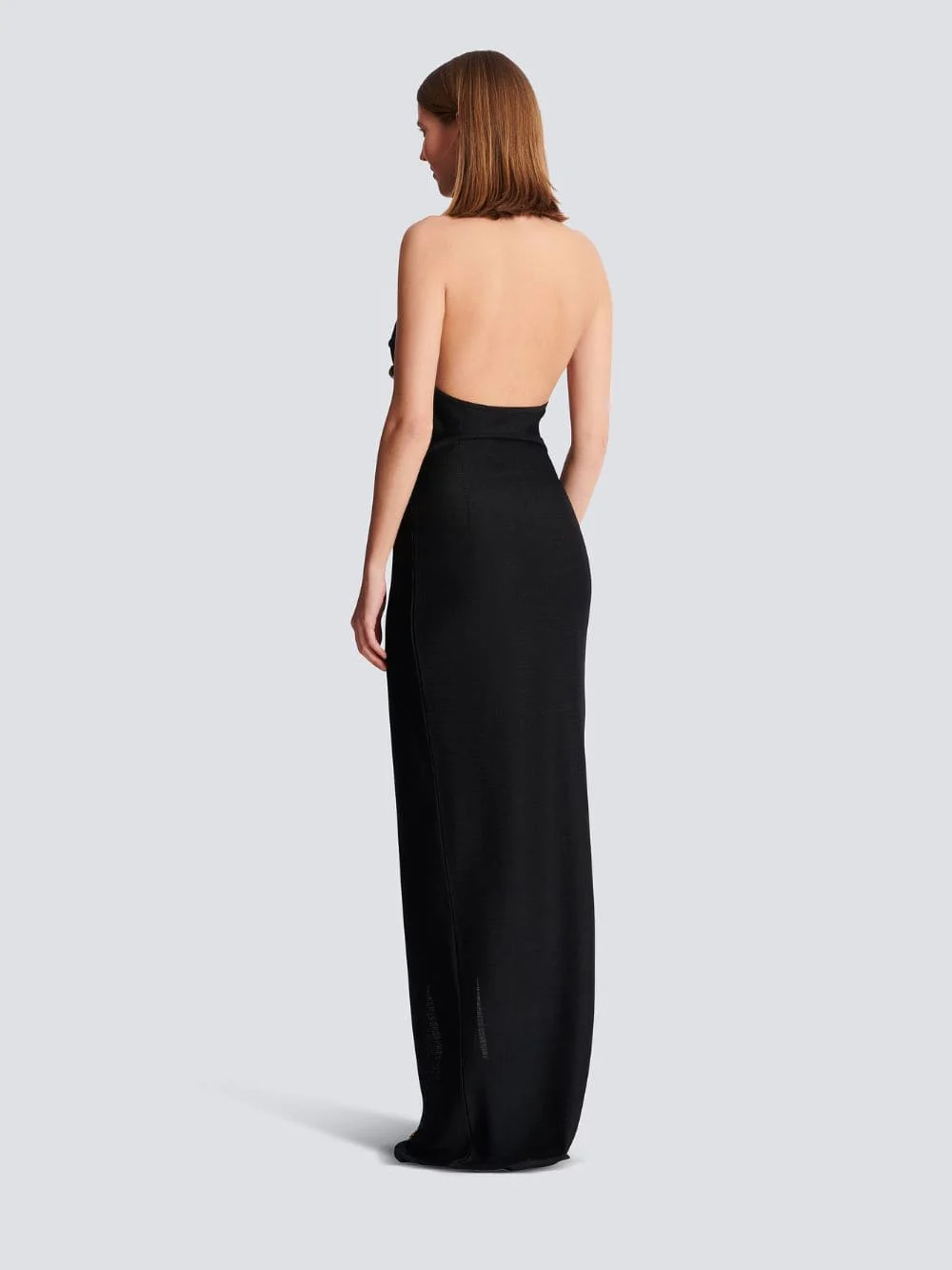 Black Halterneck Knit Maxi Dress - Image 3