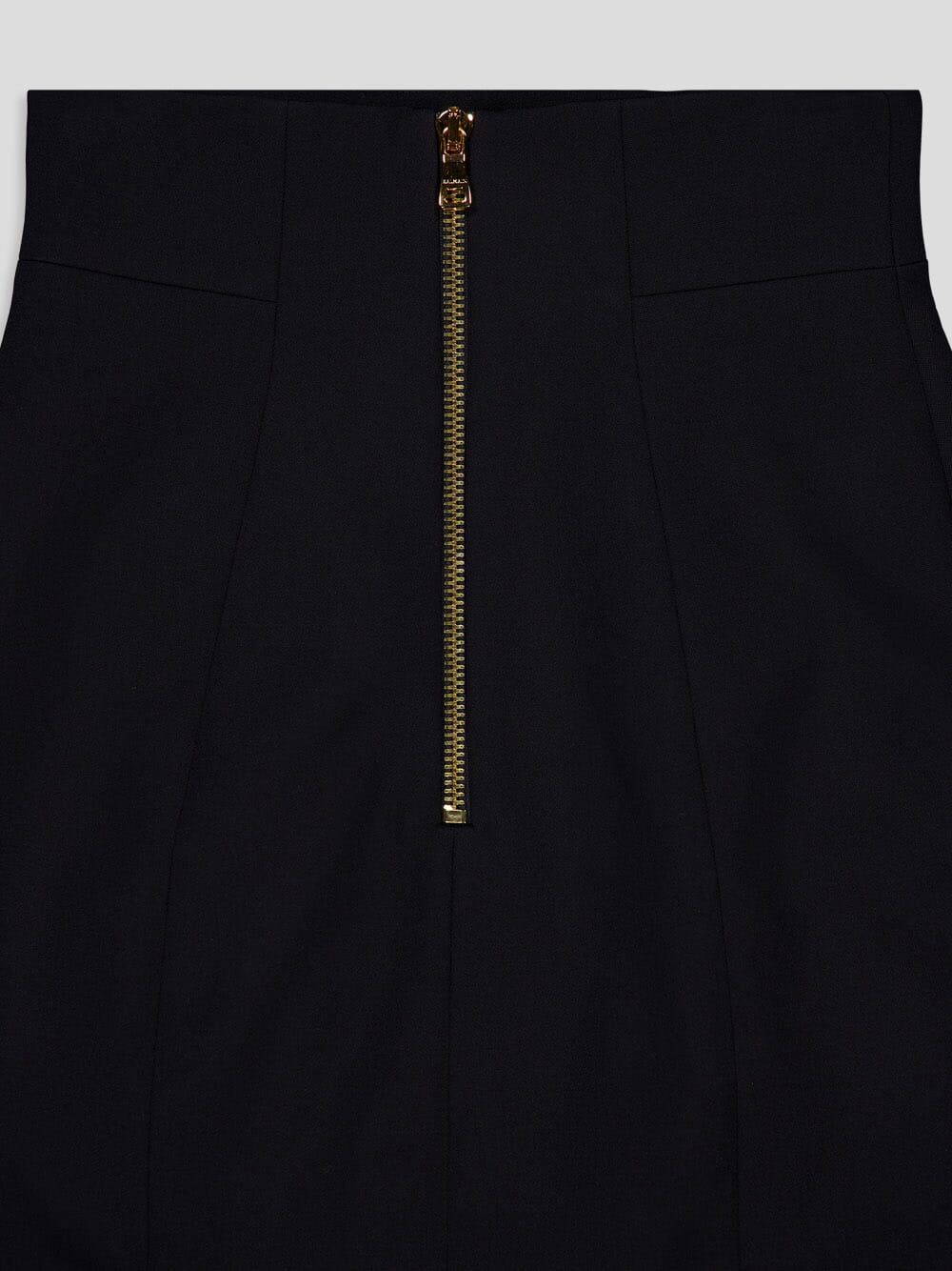 Black High-Waist Wool Skirt with Gold Buttons - Image 4