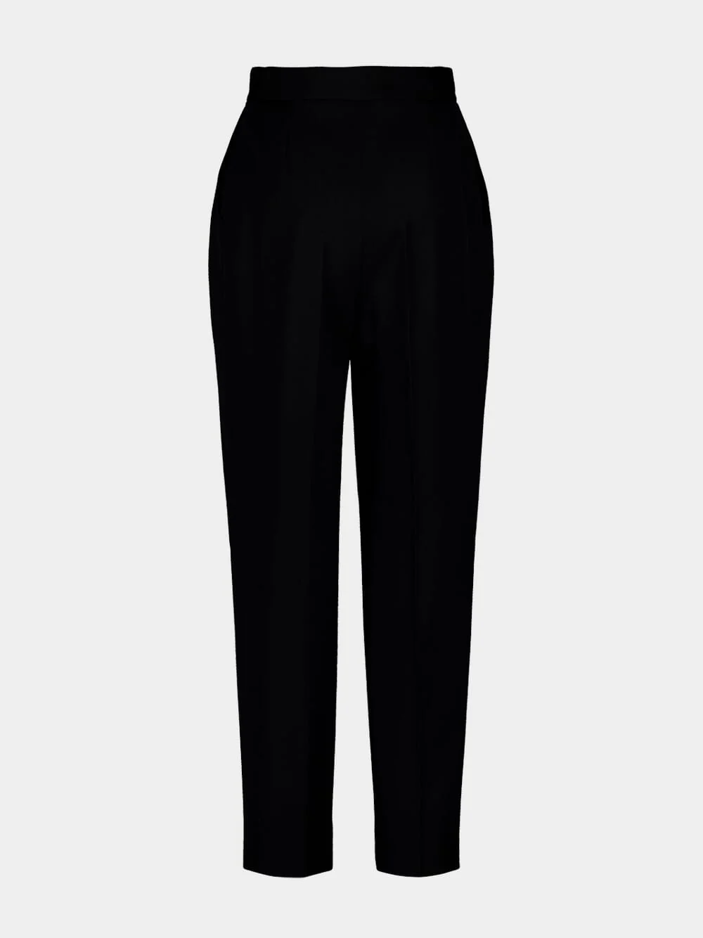 Black High-Waisted Wool Trousers - Image 3