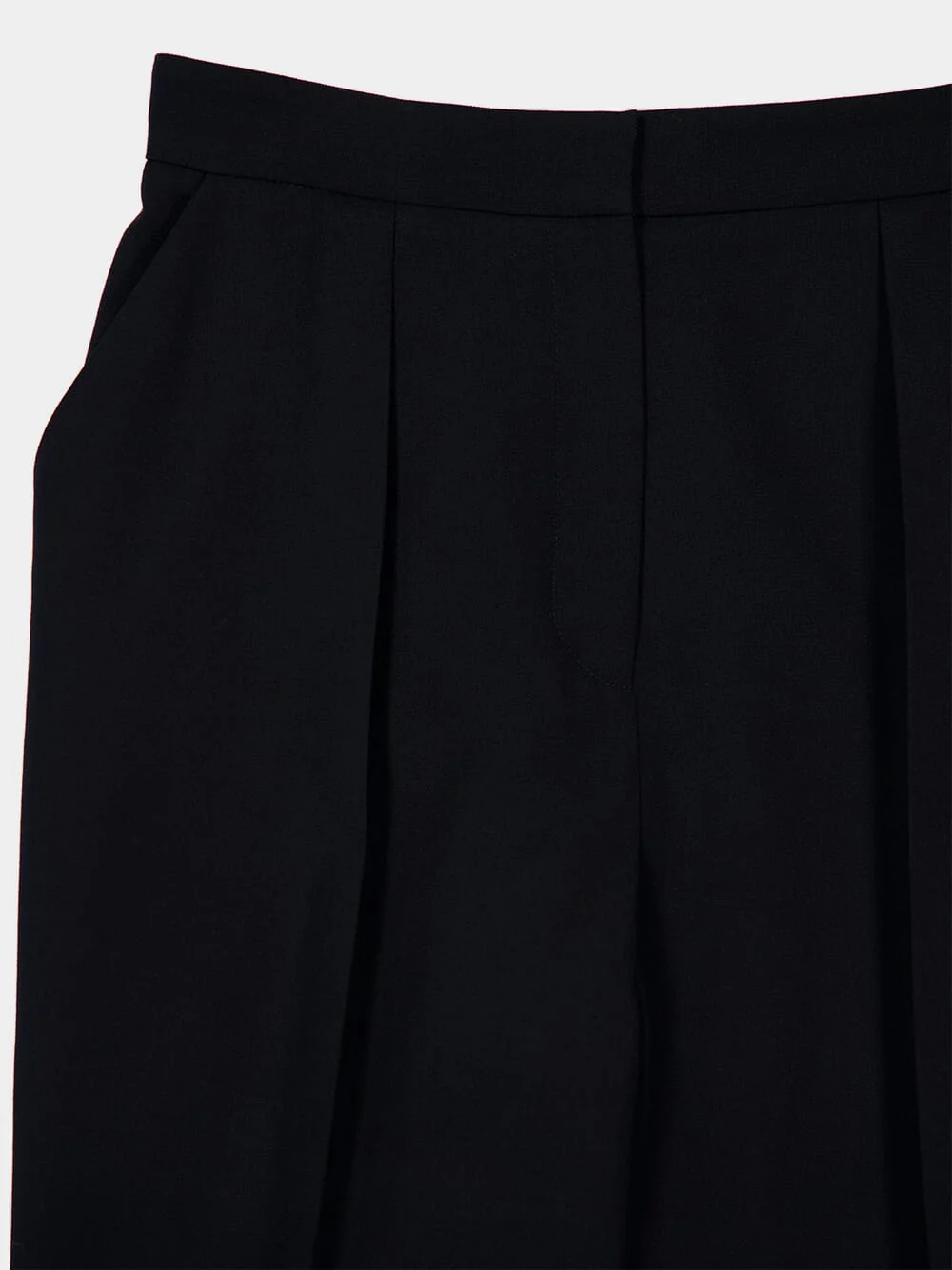 Black High-Waisted Wool Trousers - Image 5