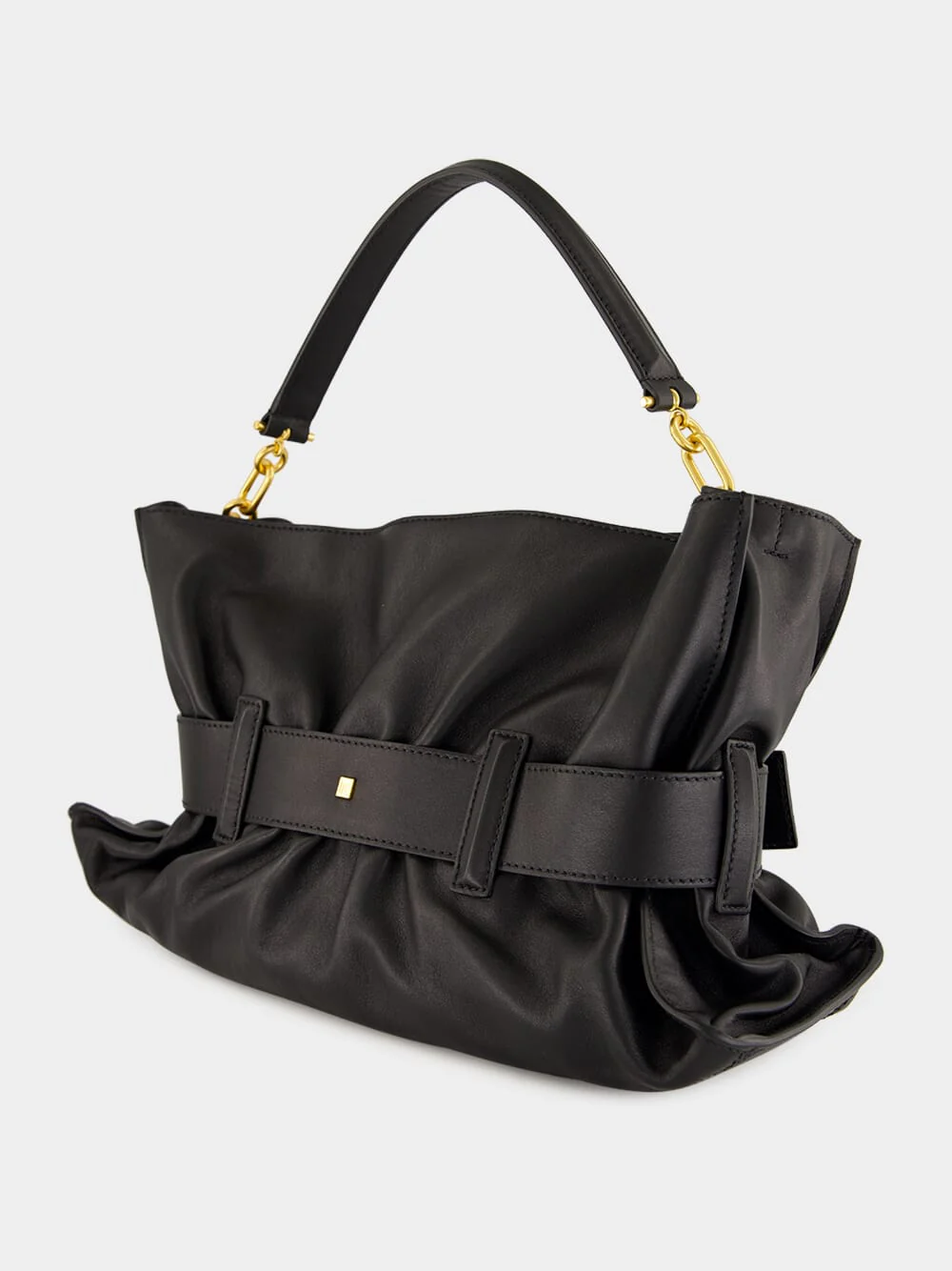 Black Medium Anthem Bag in Calfskin Leather - Image 6
