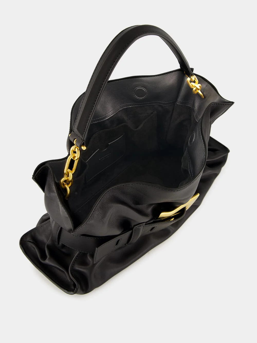 Black Medium Anthem Bag in Calfskin Leather - Image 7