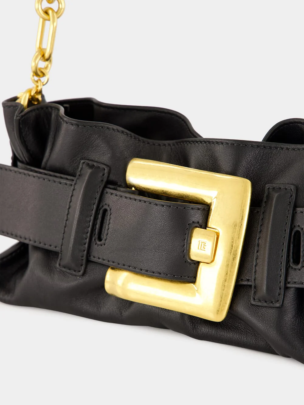 Black Mini Anthem Bag in Calfskin Leather - Image 9