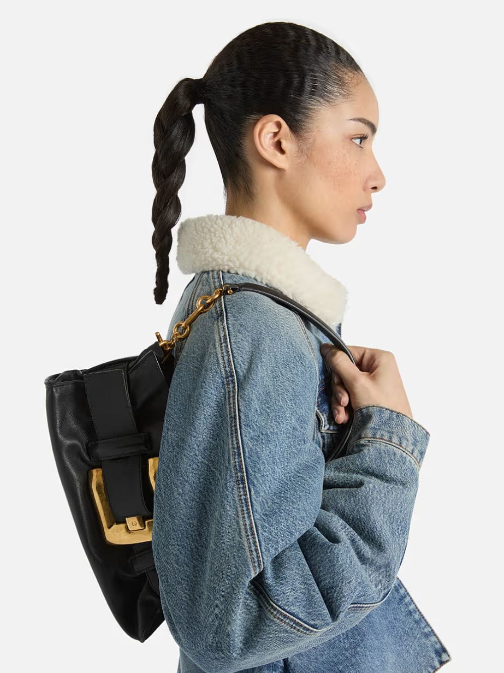 Black Mini Anthem Smooth Leather Bag - Image 2