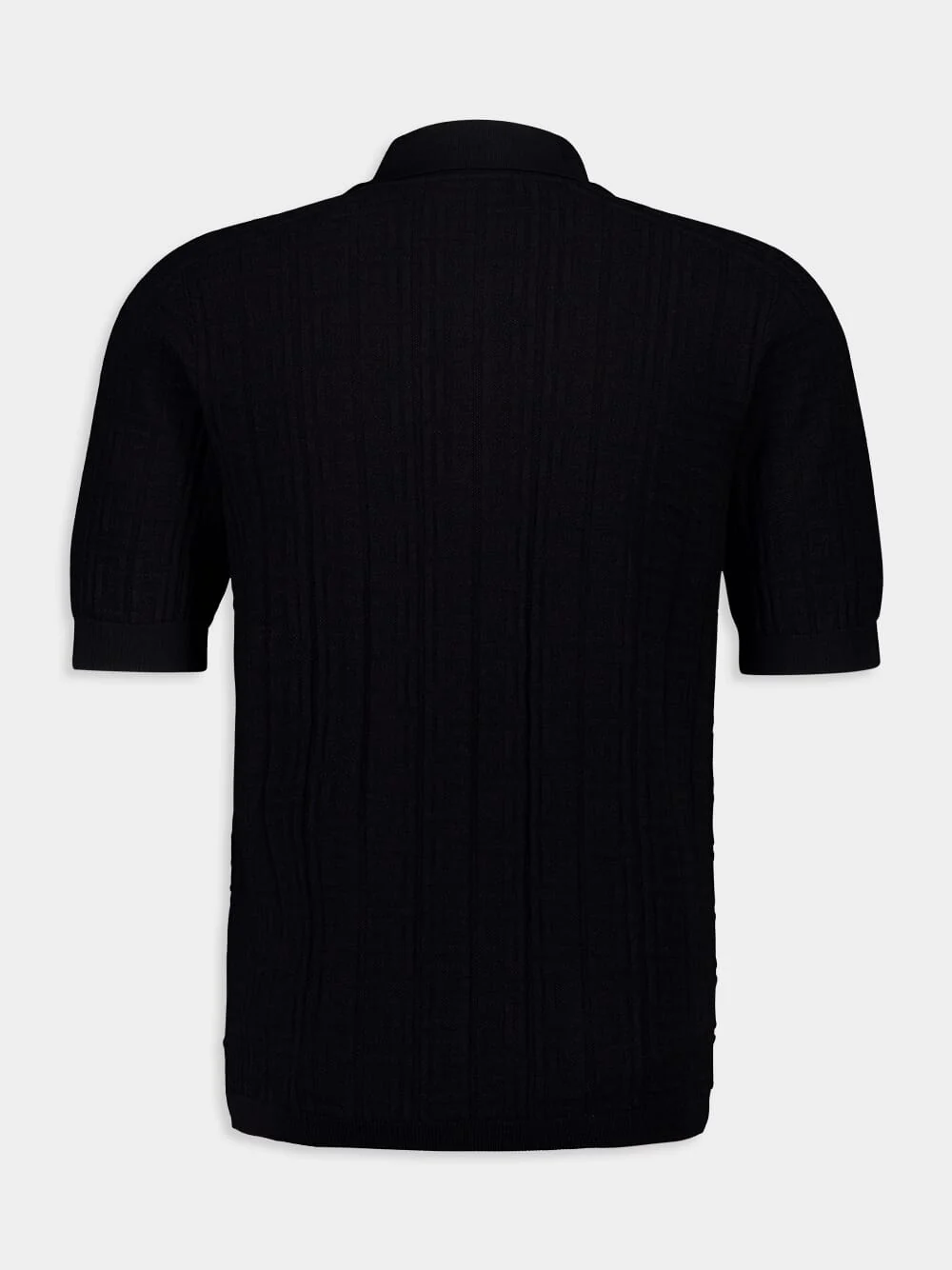 Black Monogram Knit Polo Shirt - Image 2
