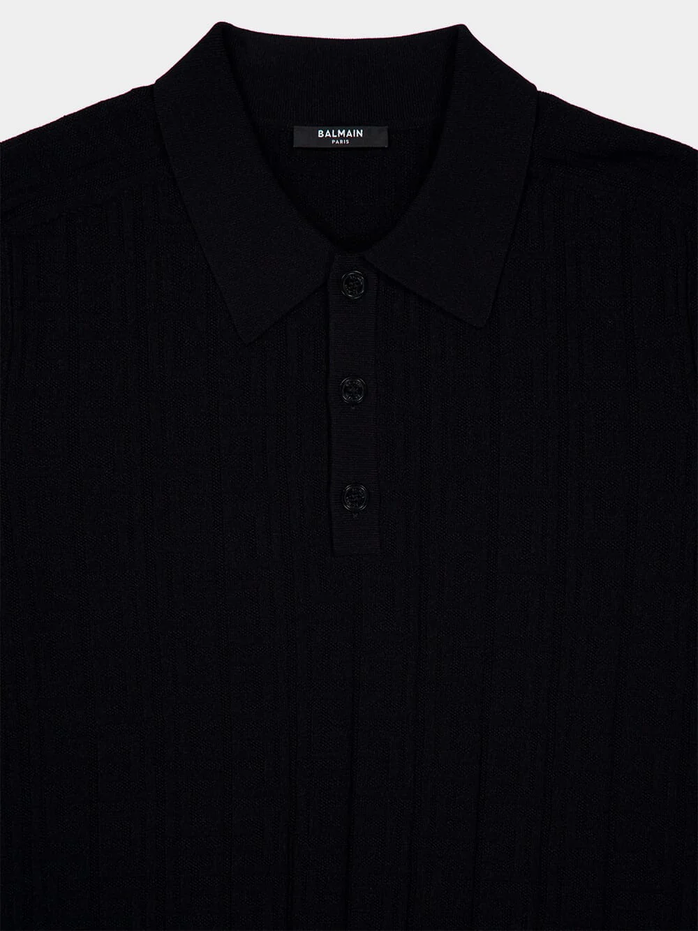 Black Monogram Knit Polo Shirt - Image 3