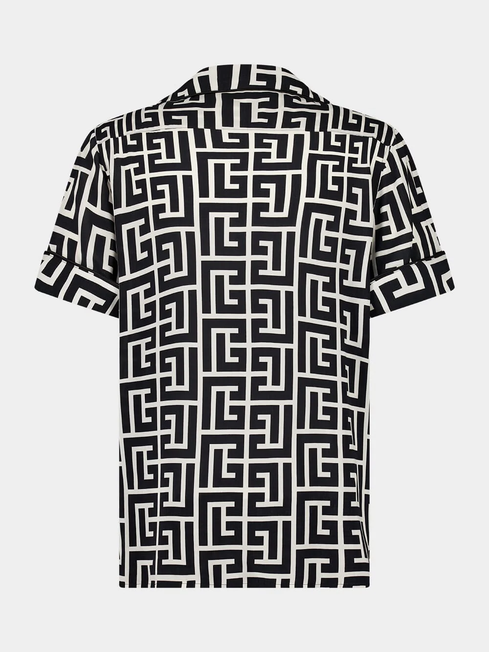 Black Monogram Printed Relaxed Fit Pyjama Shirt - Image 2