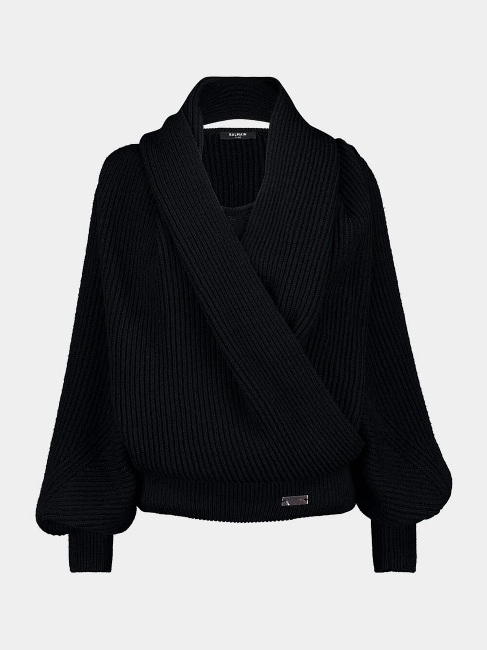 Black Oversized Hooded Knit Jumper