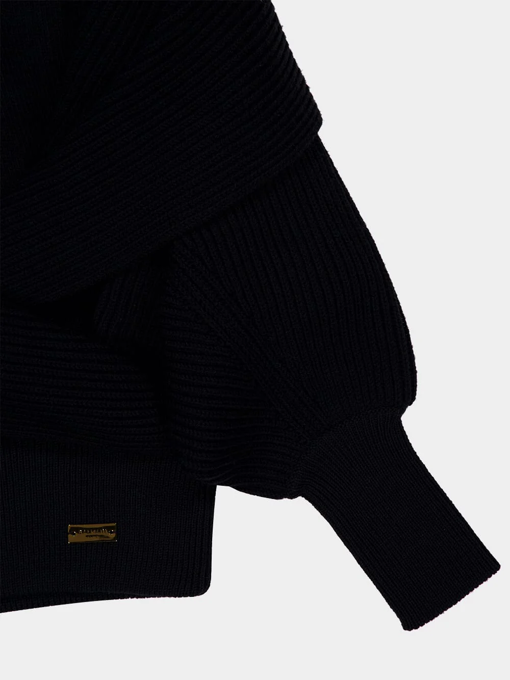 Black Oversized Hooded Knit Jumper - Image 6