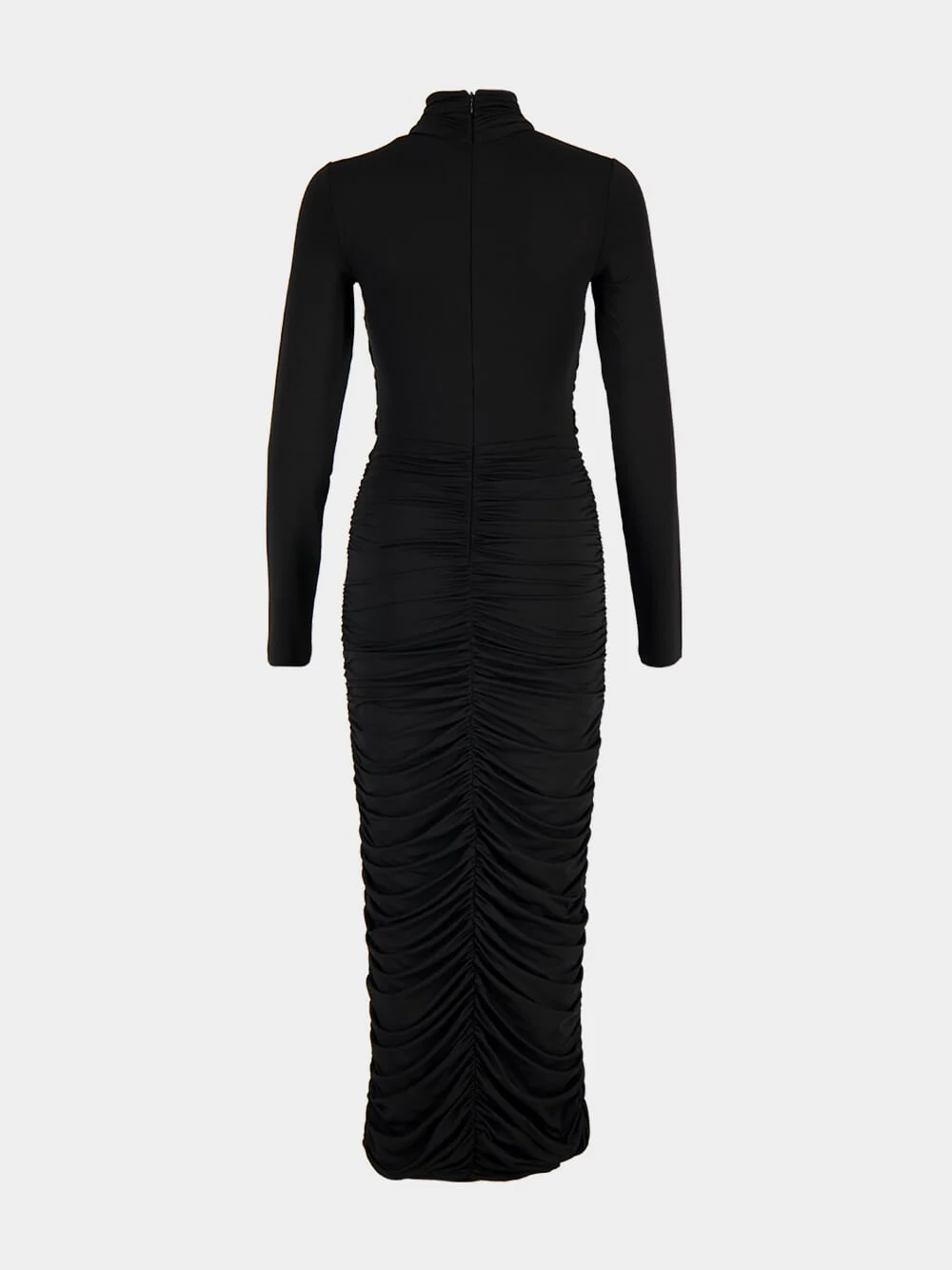 Black Pleated Jersey Midi Dress - Image 2
