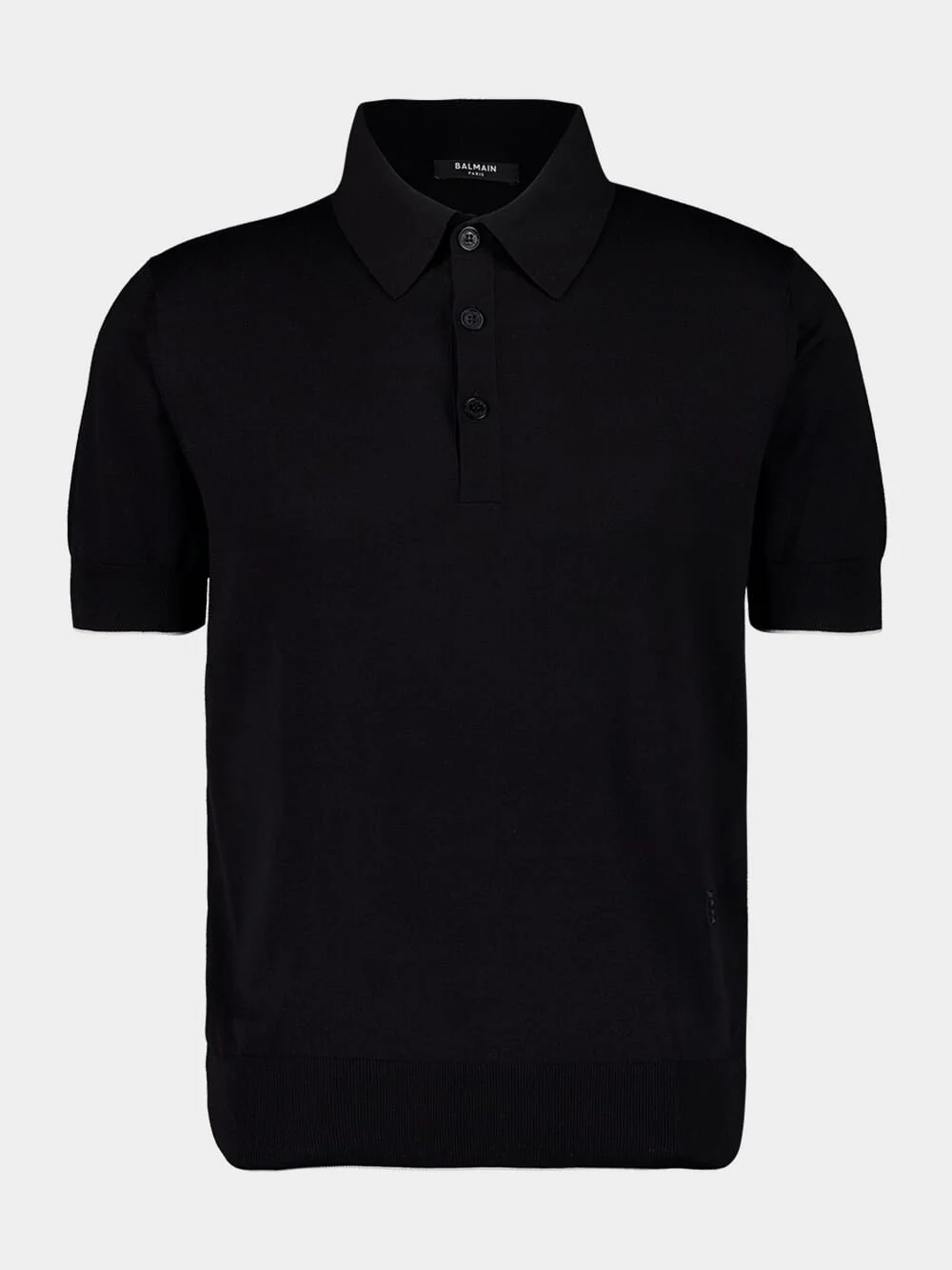 Black Polo Regular Fit Cotton Silk Knit