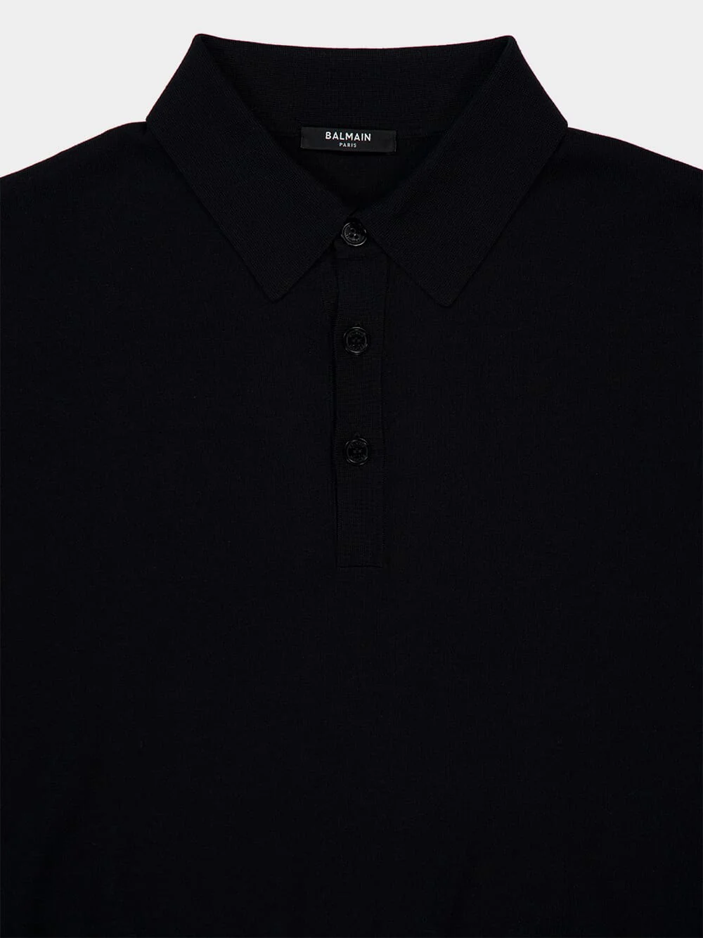 Black Polo Regular Fit Cotton Silk Knit - Image 3