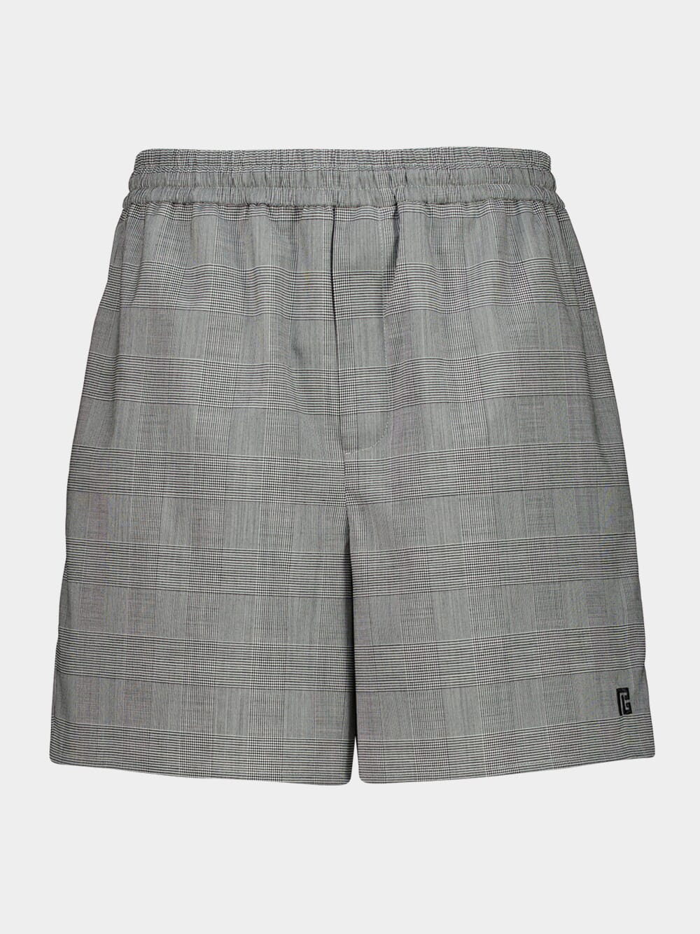 Black Prince of Wales Satin Relaxed Shorts