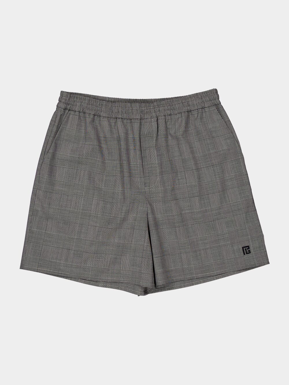 Black Prince of Wales Satin Relaxed Shorts - Image 4