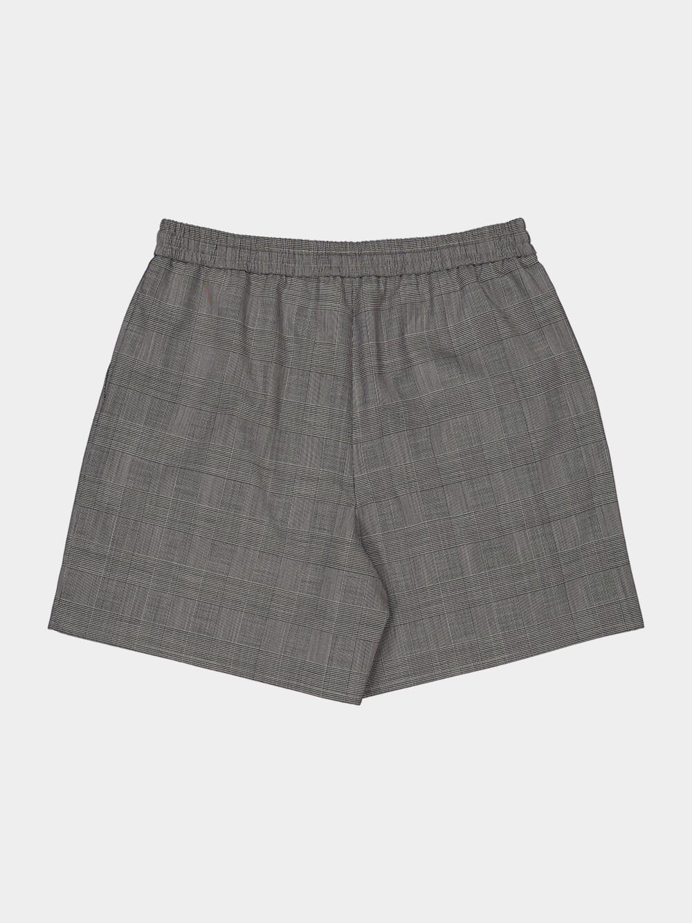 Black Prince of Wales Satin Relaxed Shorts - Image 5