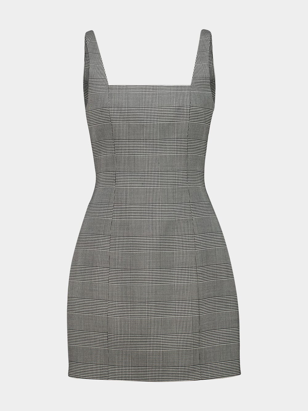 Black Prince of Wales Wool Mini Dress