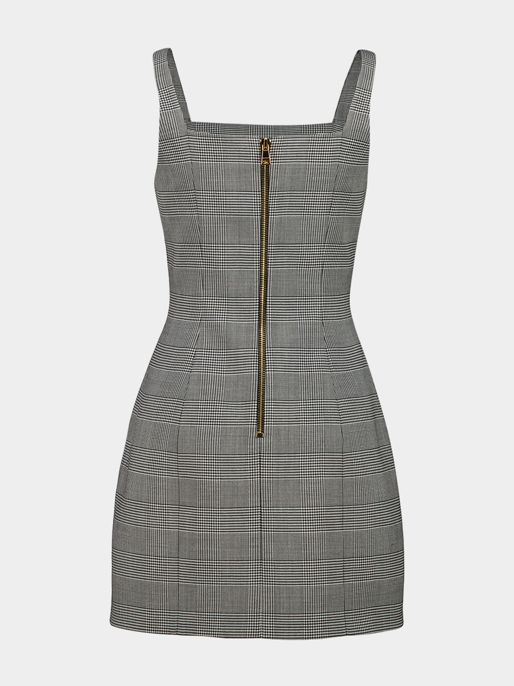 Black Prince of Wales Wool Mini Dress - Image 2