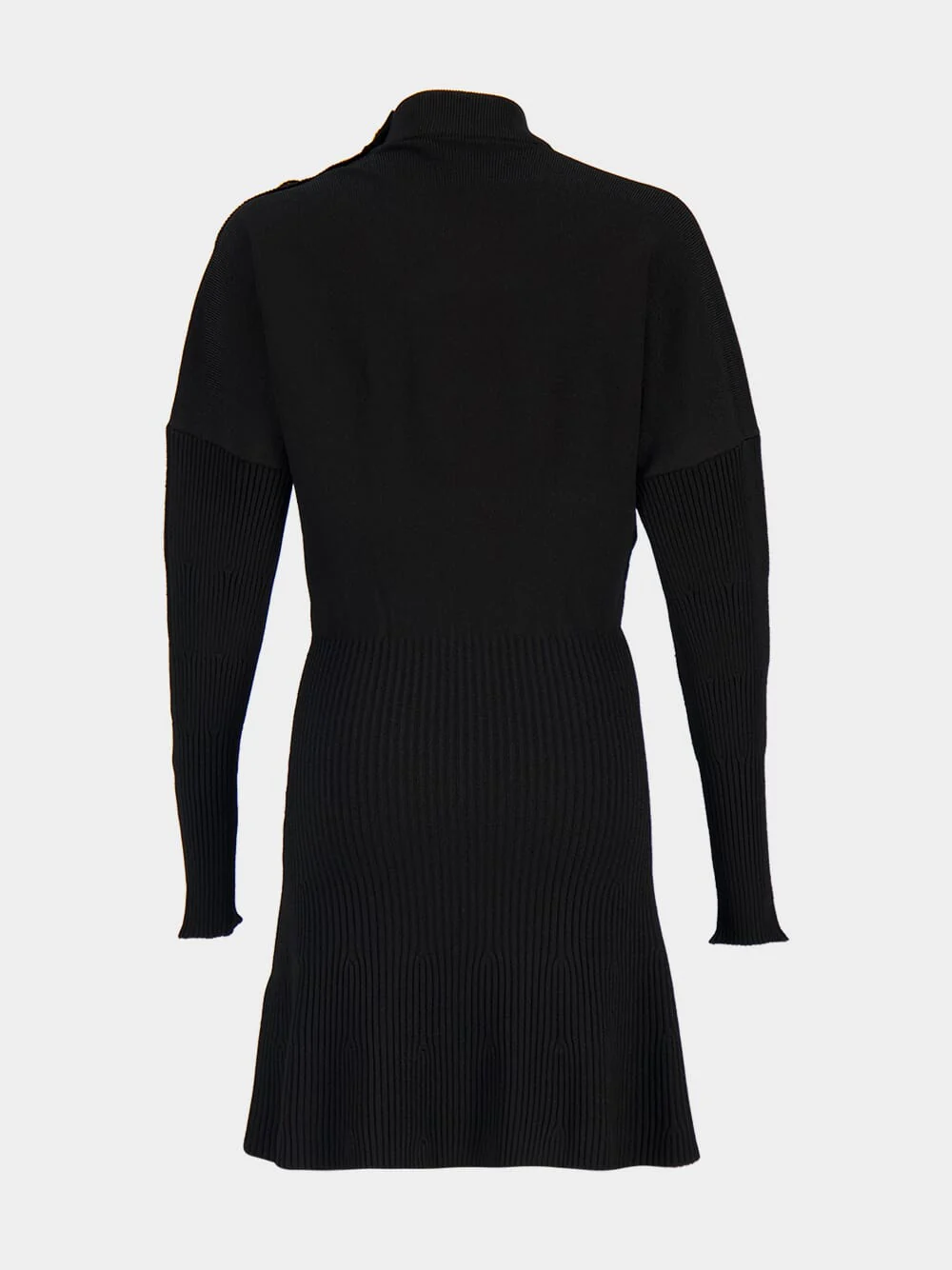 Black Short Flared Knit Dress - Image 4