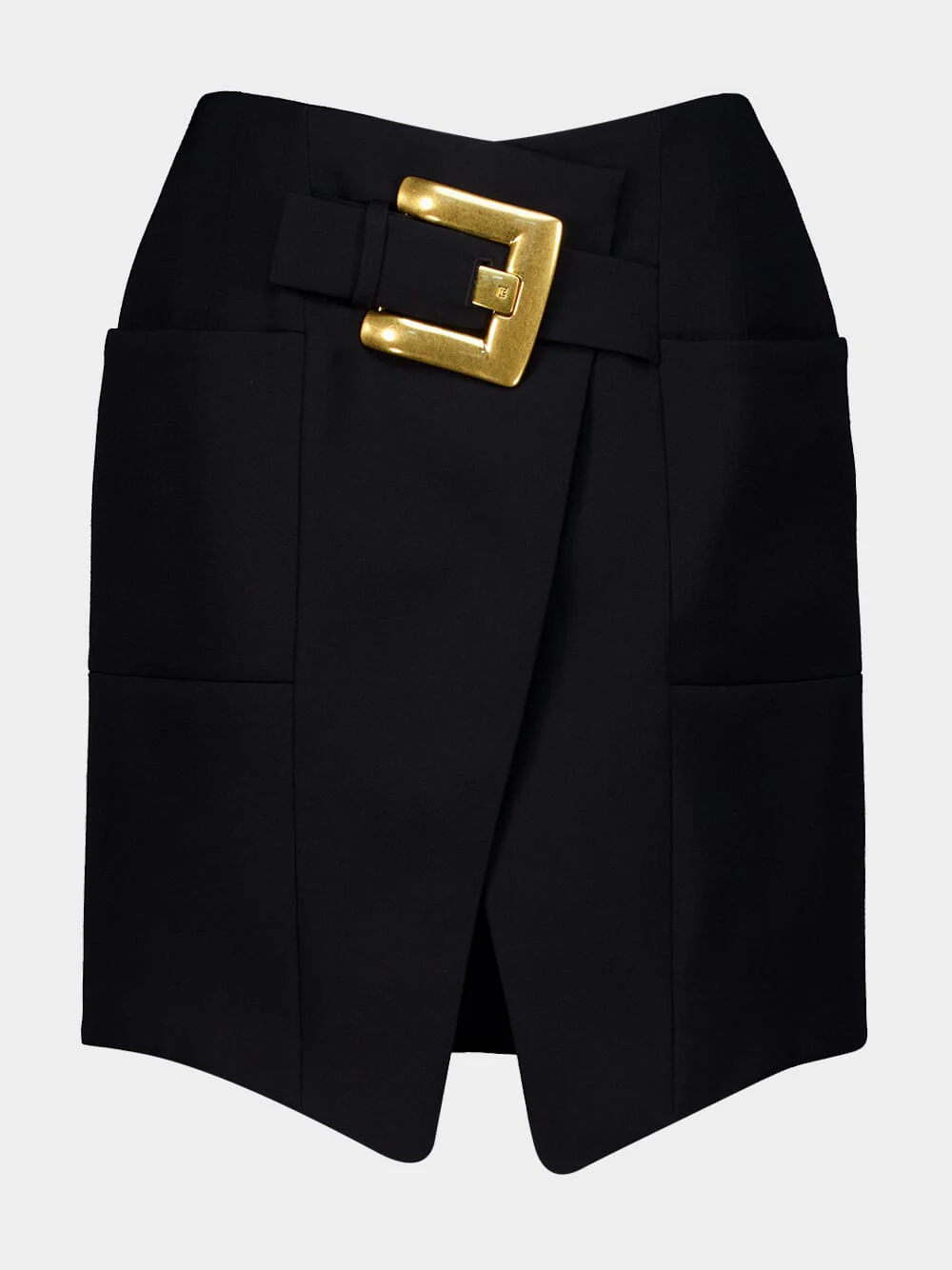 Black Short Grain de Poudre Skirt