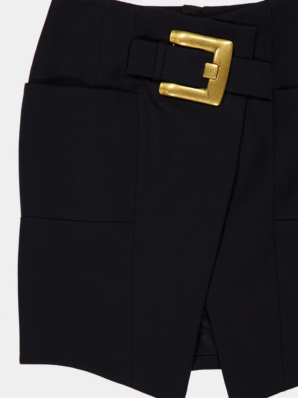 Black Short Grain de Poudre Skirt - Image 5