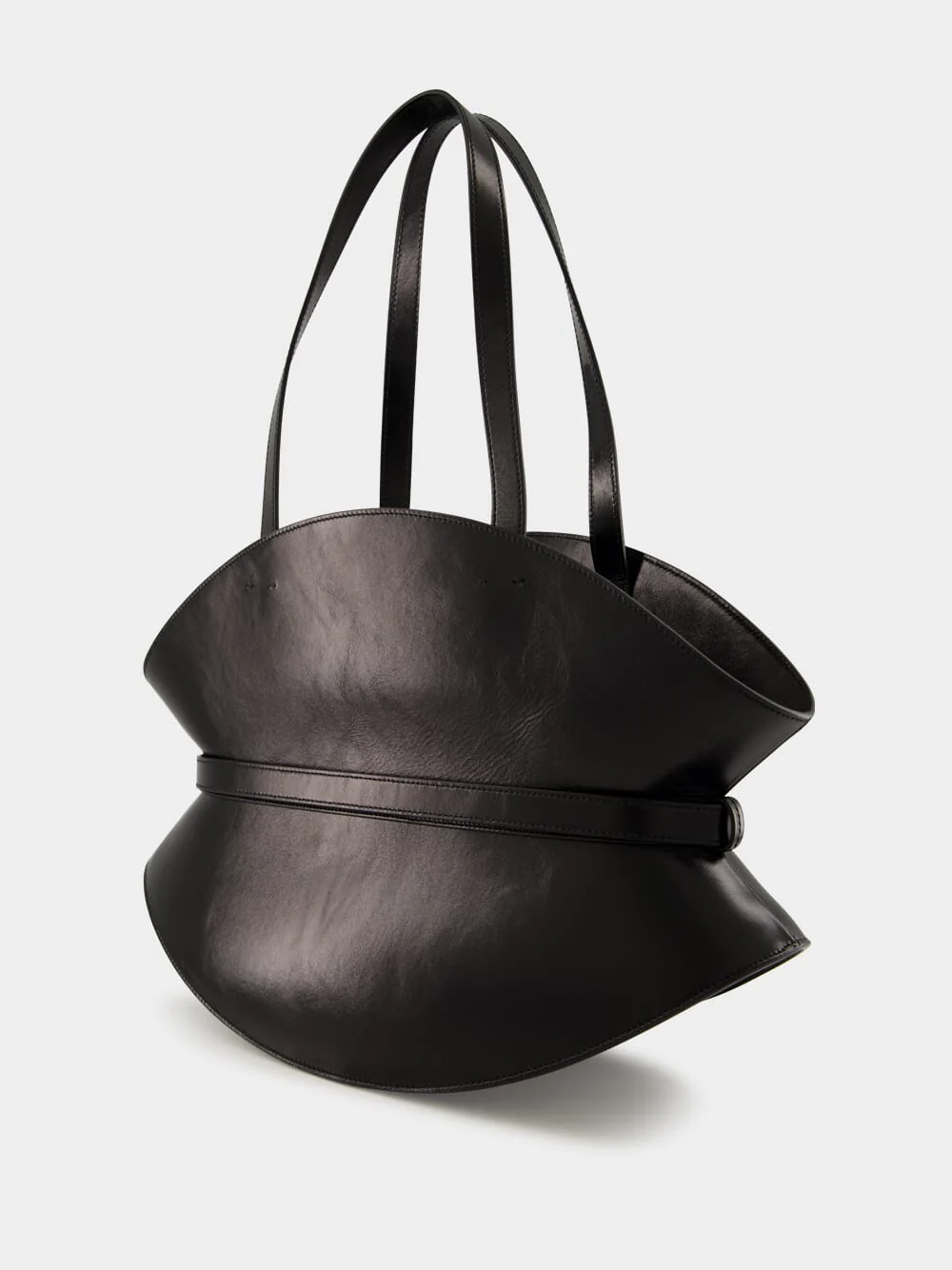 Black Shuffle Medium Leather Bag - Image 6