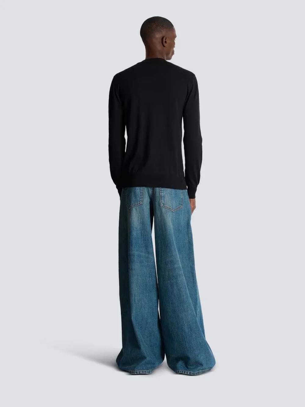 Black Silk-Cotton Jumper with PB Logo - Image 3