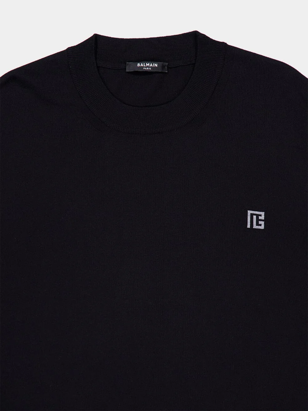 Black Silk-Cotton Jumper with PB Logo - Image 5