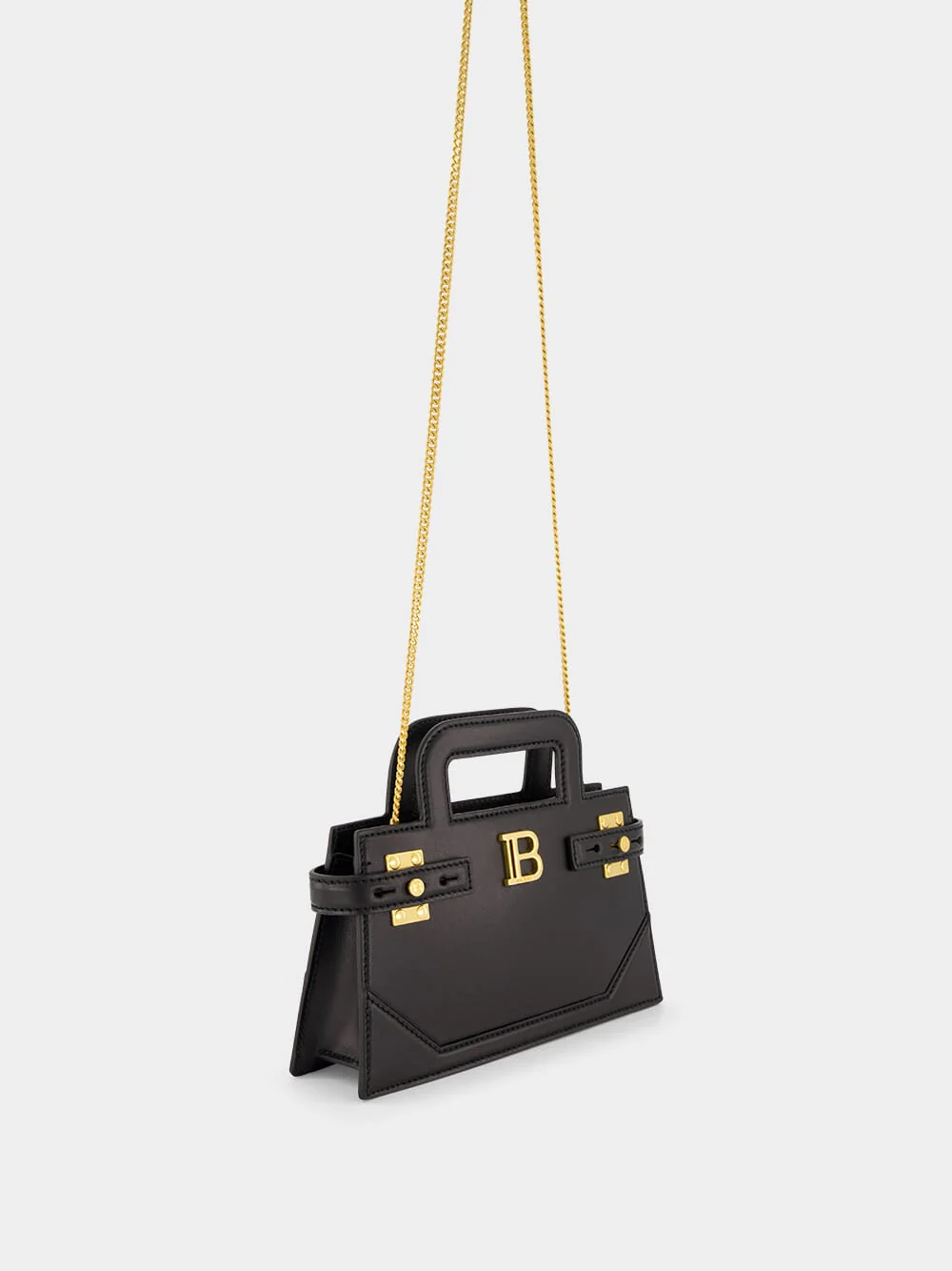 Black Small B-Buzz Top Handle Bag in Calfskin - Image 4