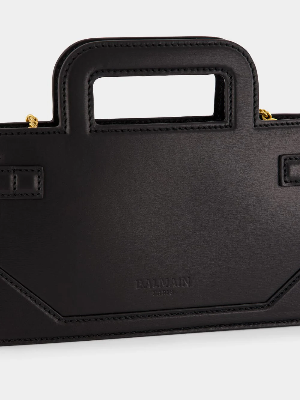 Black Small B-Buzz Top Handle Bag in Calfskin - Image 9