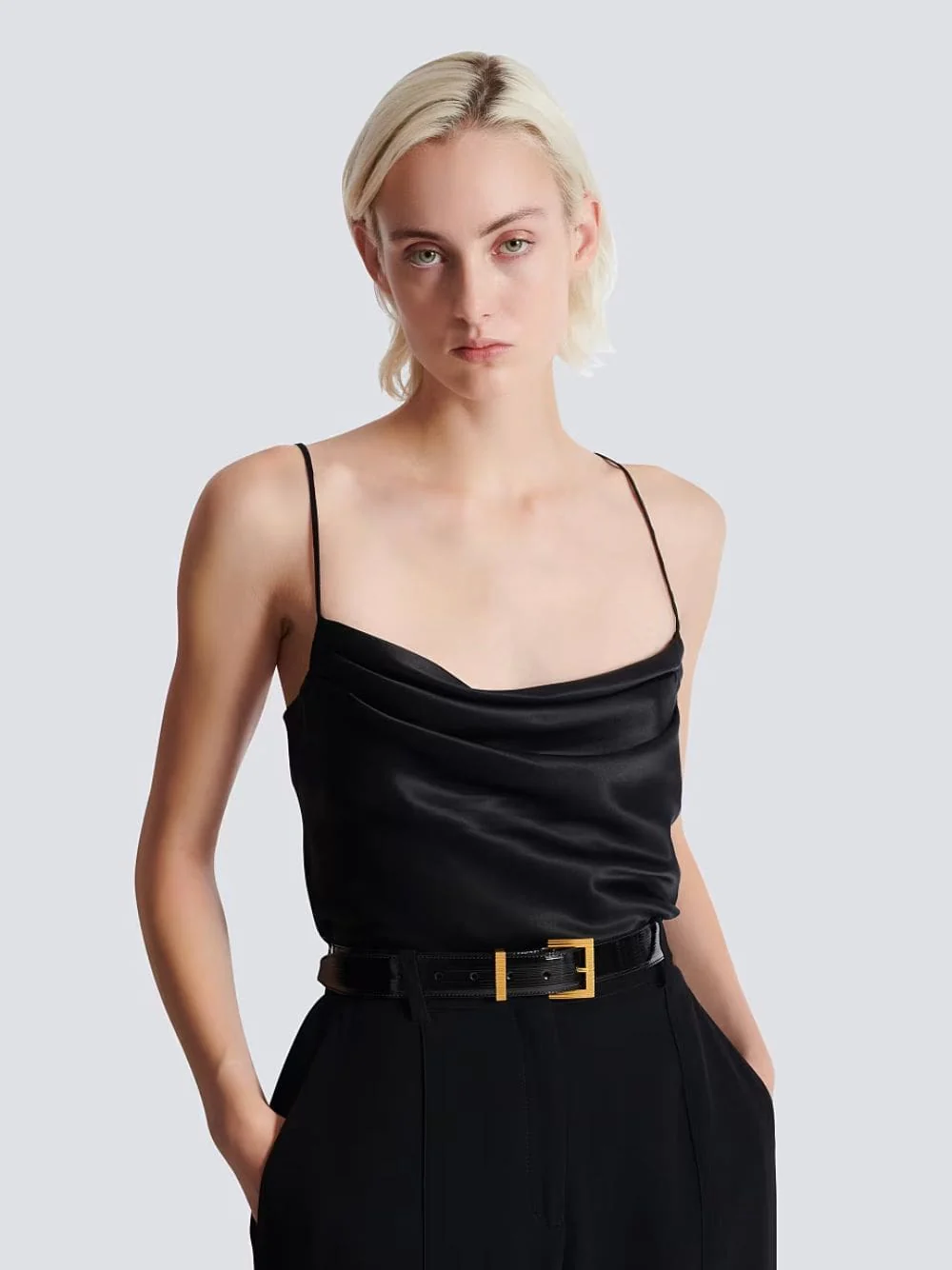 Black Striped Patent Leather Perfume Belt - Image 2