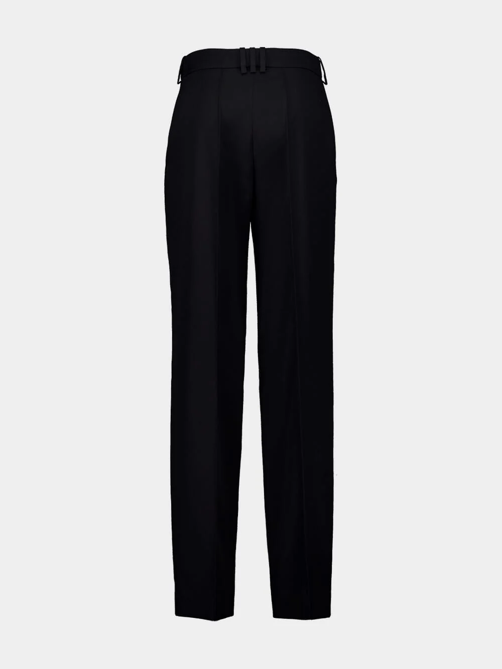 Black Tailored Grain de Poudre Trousers - Image 3