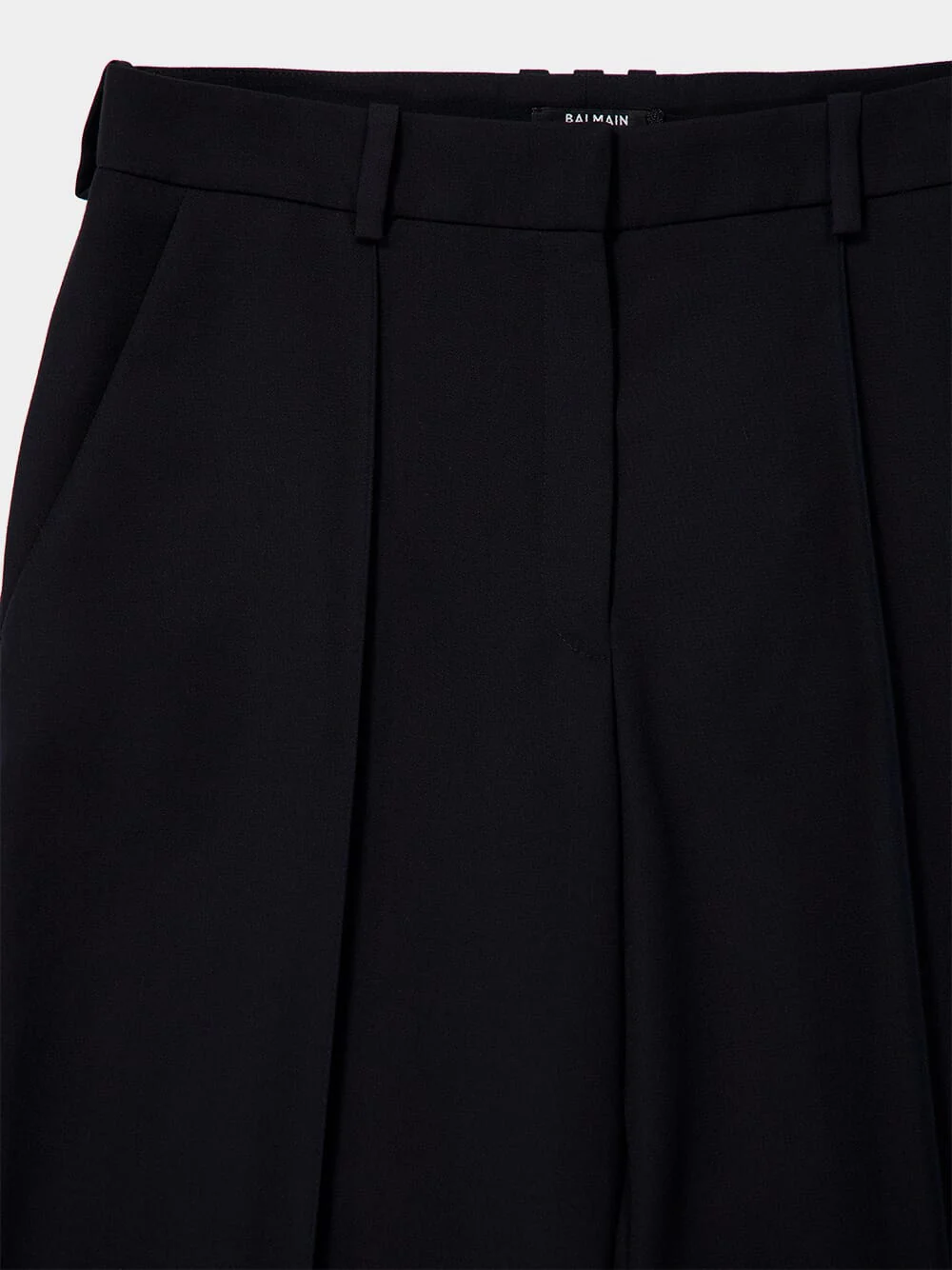Black Tailored Grain de Poudre Trousers - Image 4