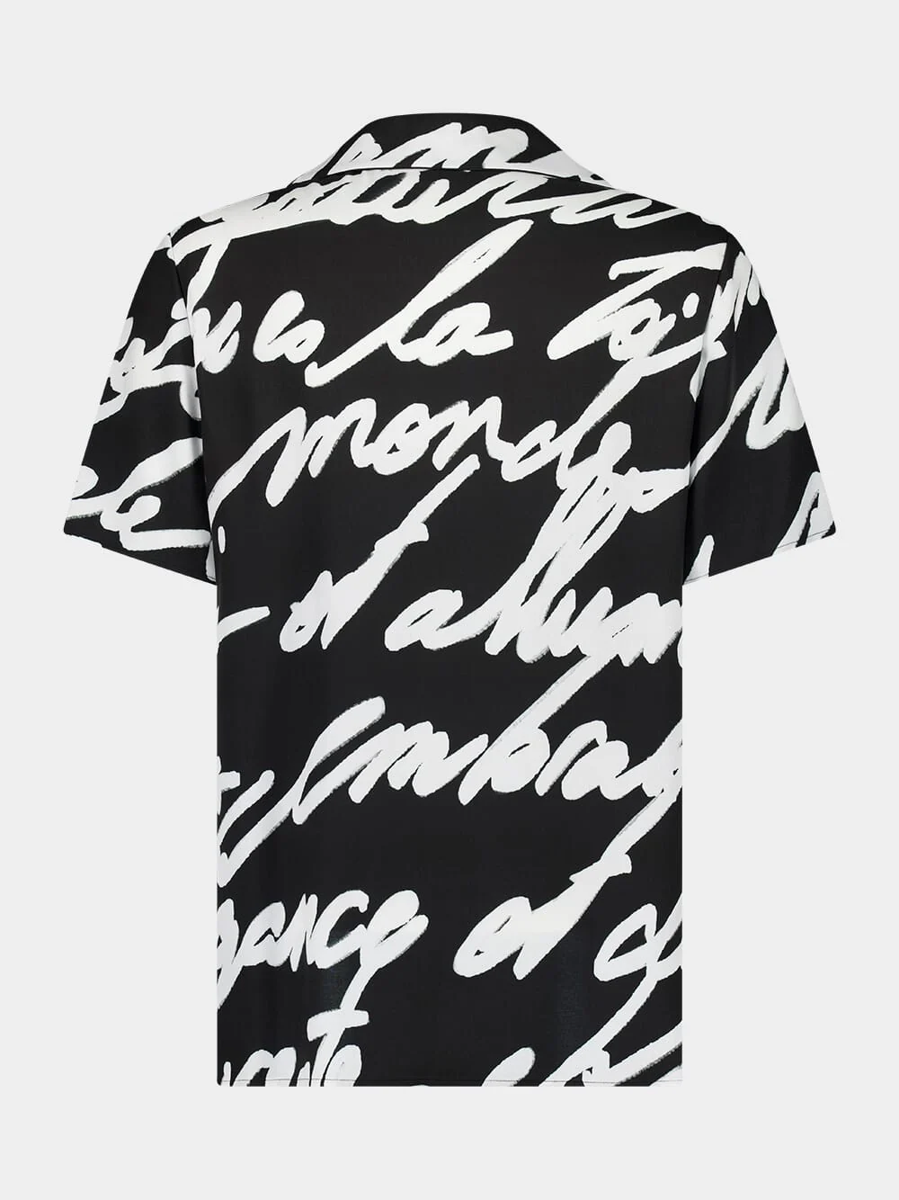 Black Twill Pyjama Shirt with "Love Letter" Print - Image 3