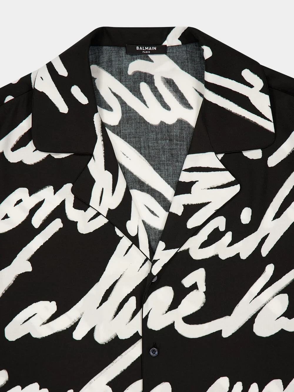 Black Twill Pyjama Shirt with "Love Letter" Print - Image 5