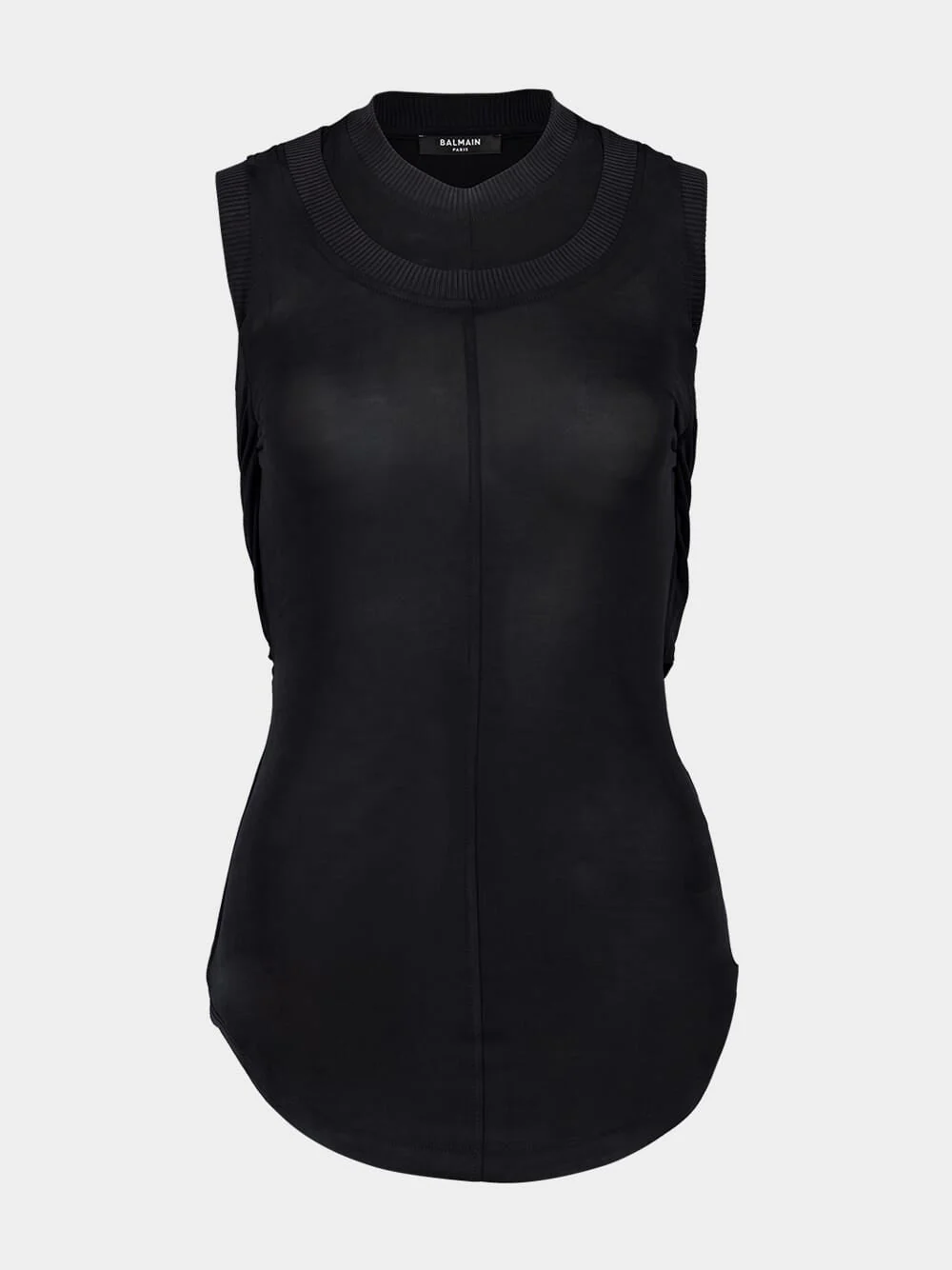 Black Twisted Double-Collar Tank Top - Image 5