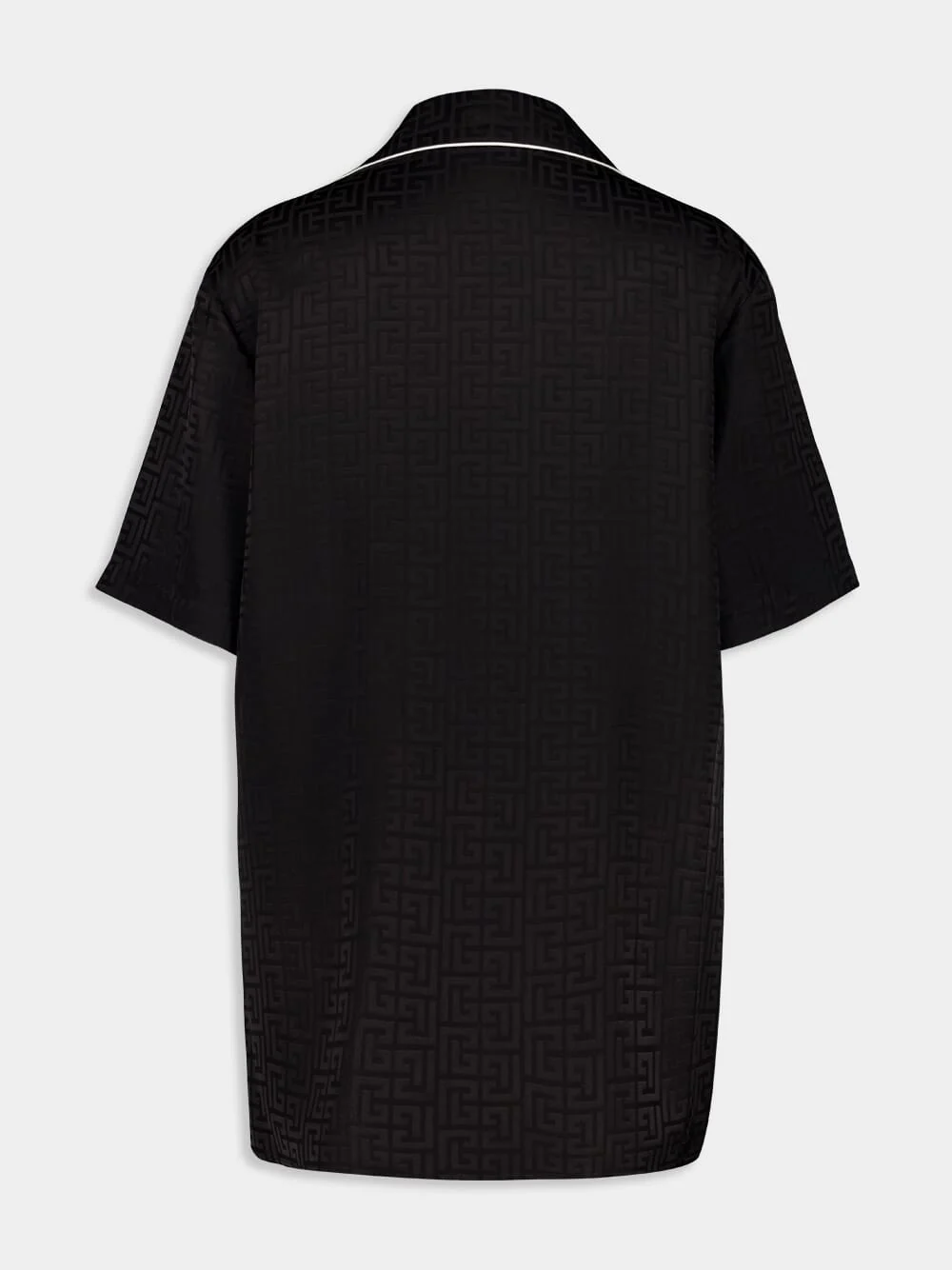 Black Varsity Jacquard Pyjama Shirt - Image 3