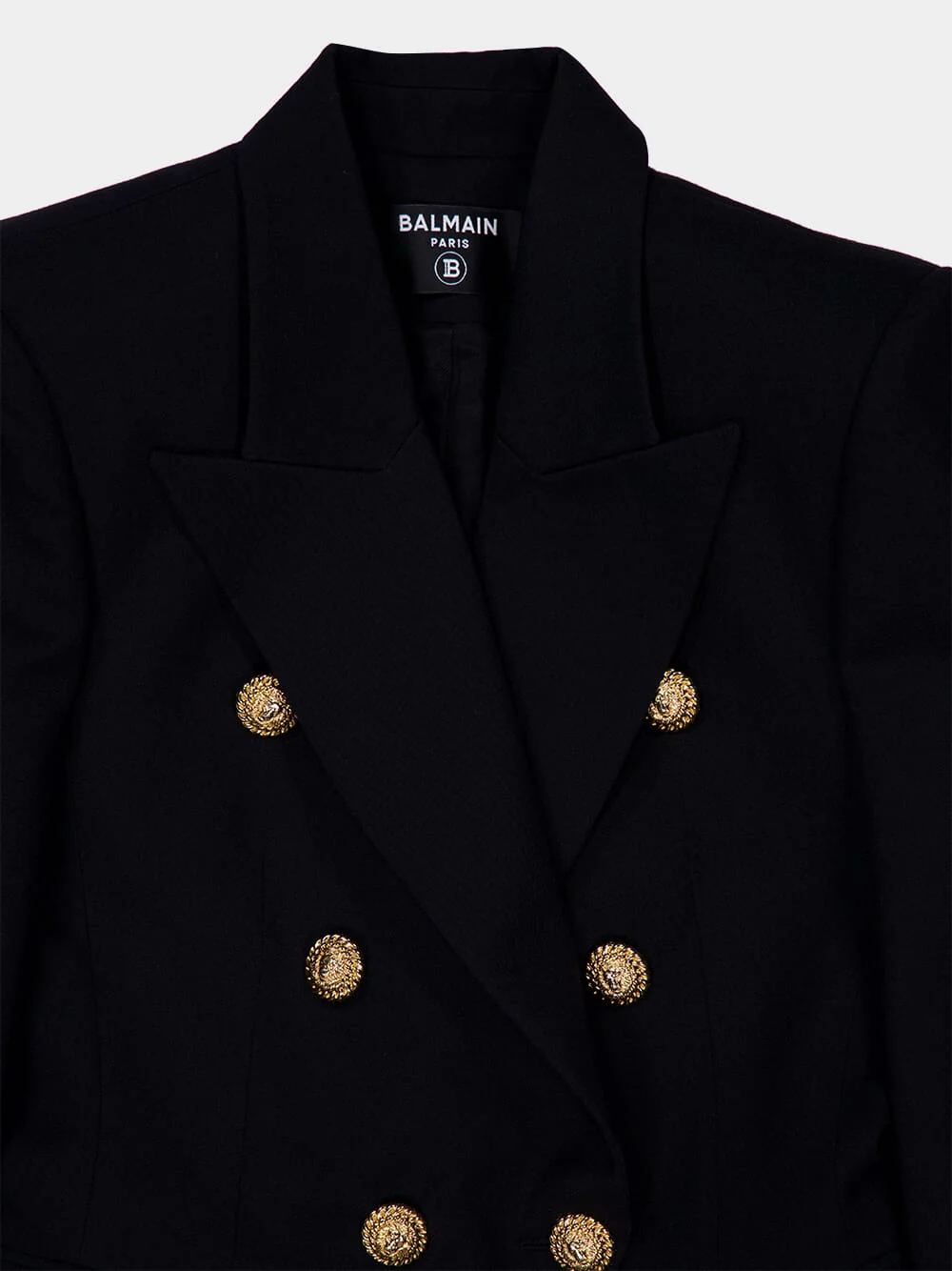 Black Virgin Wool 6-Button Jacket - Image 3