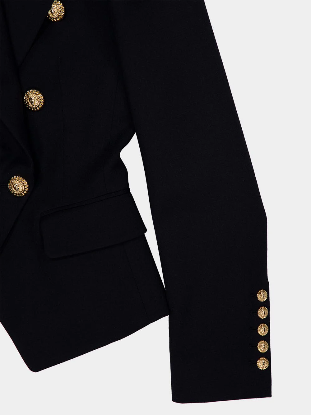 Black Virgin Wool 6-Button Jacket - Image 4