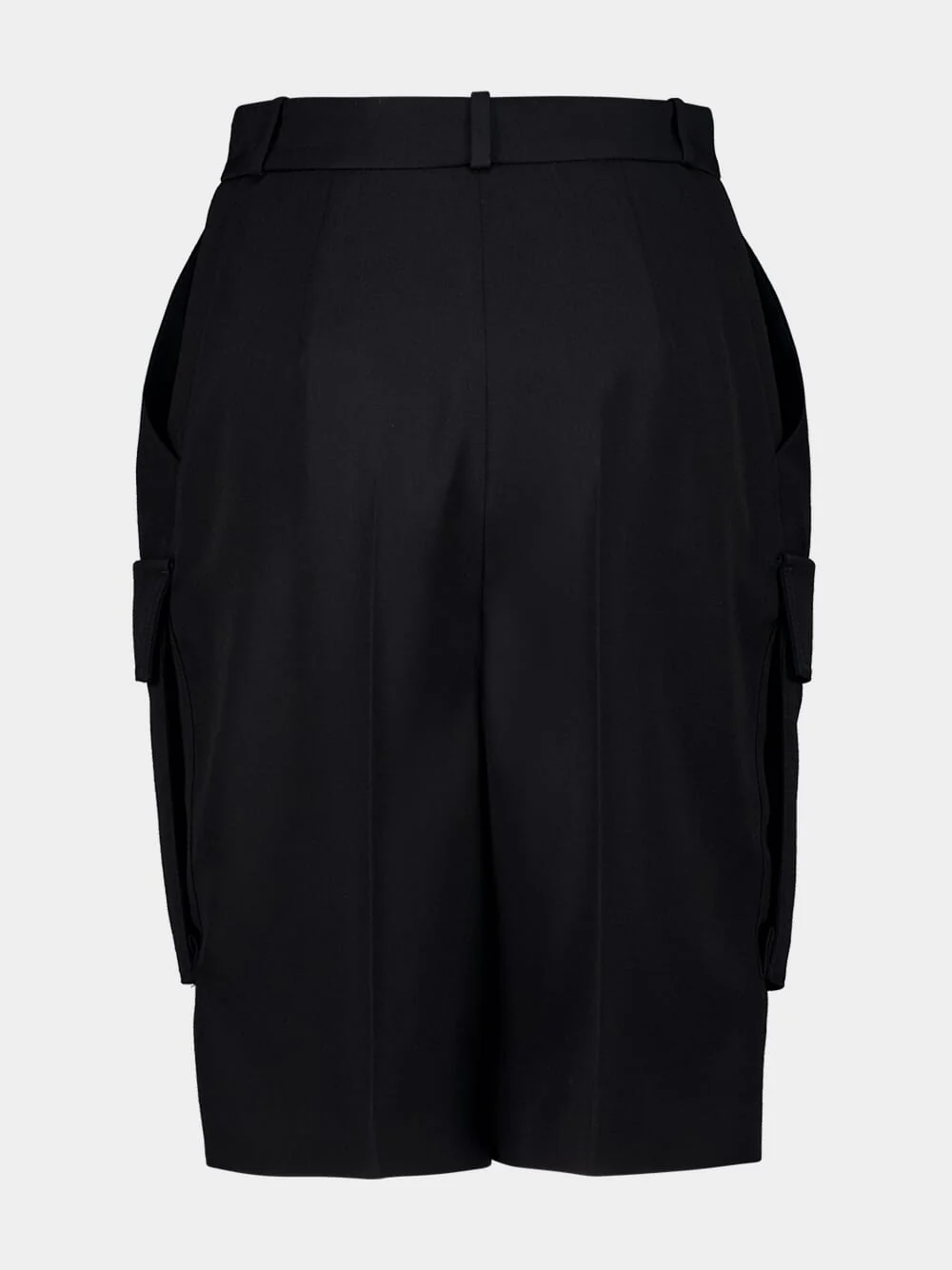 Black Wool Cargo Bermuda Shorts - Image 3