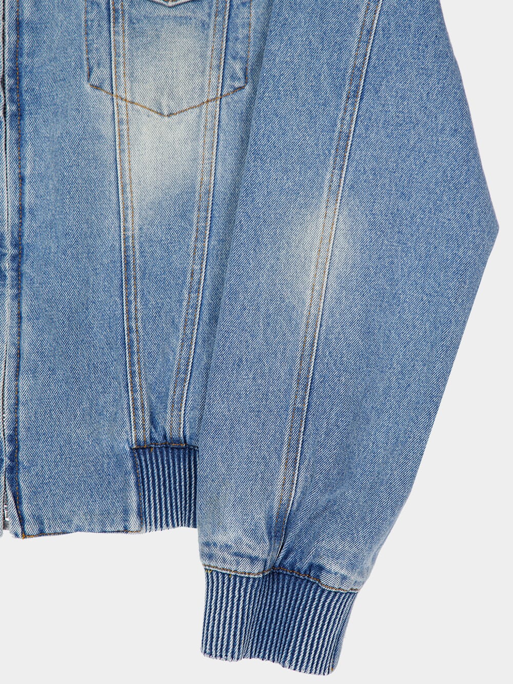 Blue Cropped Lined Denim Jacket - Image 6