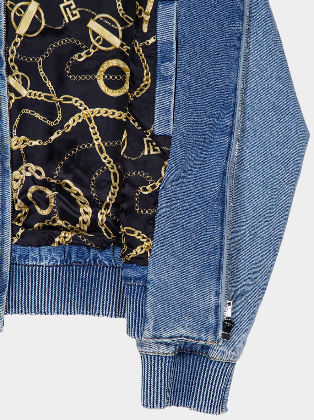 Blue Cropped Lined Denim Jacket - Image 7