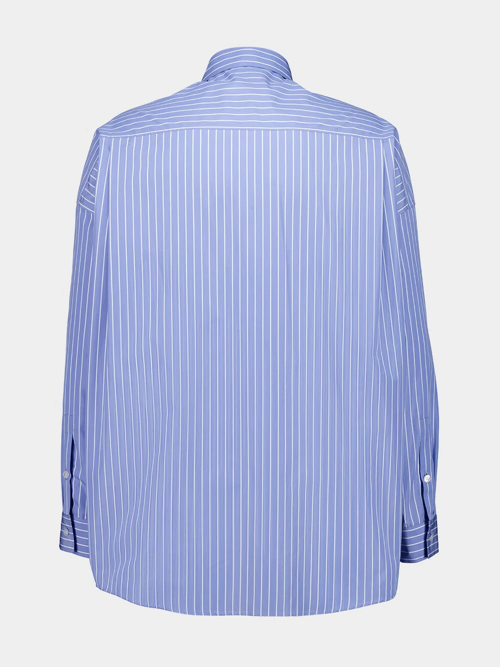 Blue Relaxed Fit Striped Cotton Shirt - Image 4