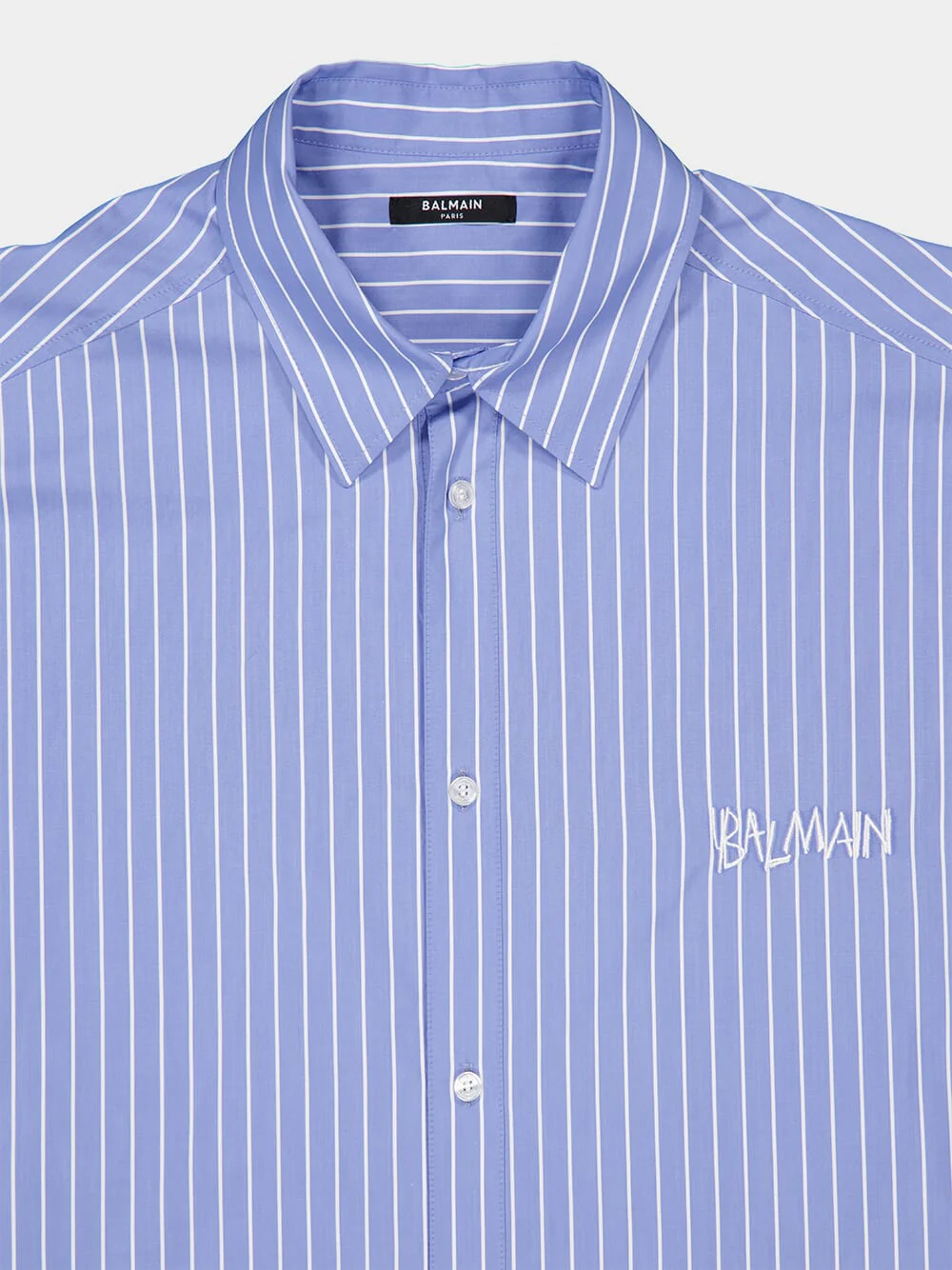 Blue Relaxed Fit Striped Cotton Shirt - Image 5