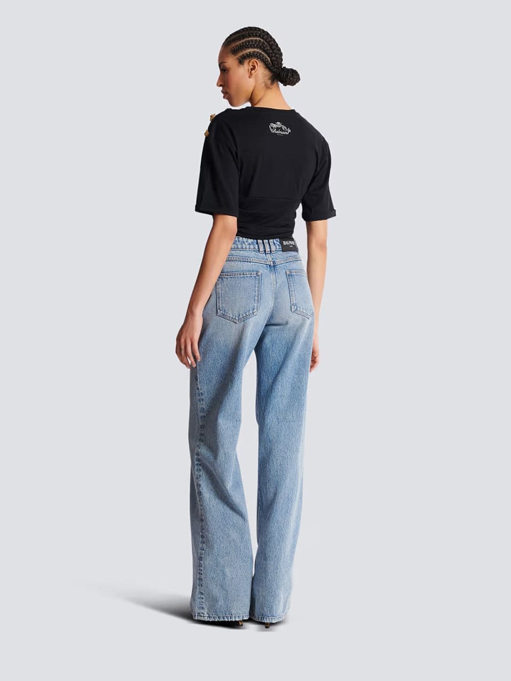 Blue Straight-Leg Faded Denim Jeans - Image 4